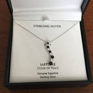 Black Sapphire Necklace with Sterling Silver